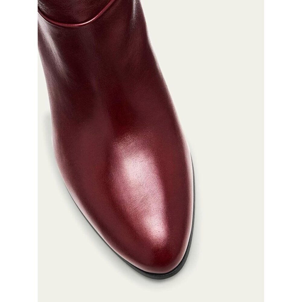 🆕Women Burgundy Synthetic Thigh High Pointed Toe Chunky Heel Over the Knee Boot - Picture 6 of 6